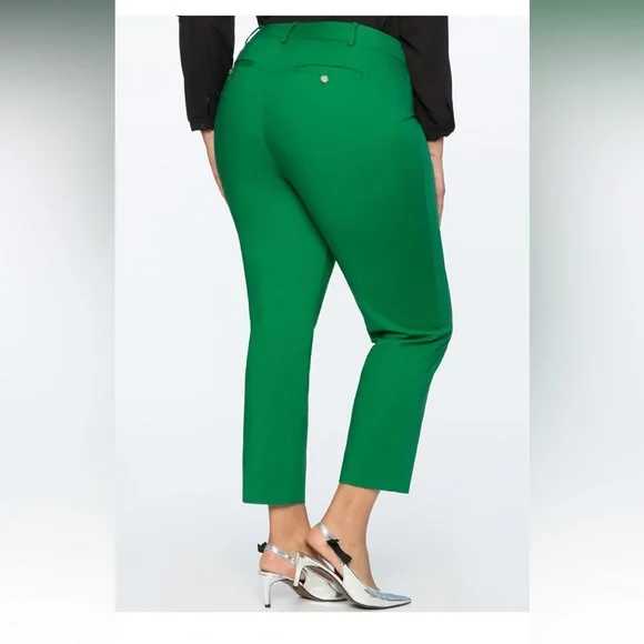 Eloquii Vibrant Green Straight Leg Pants - Picture 2 of 11